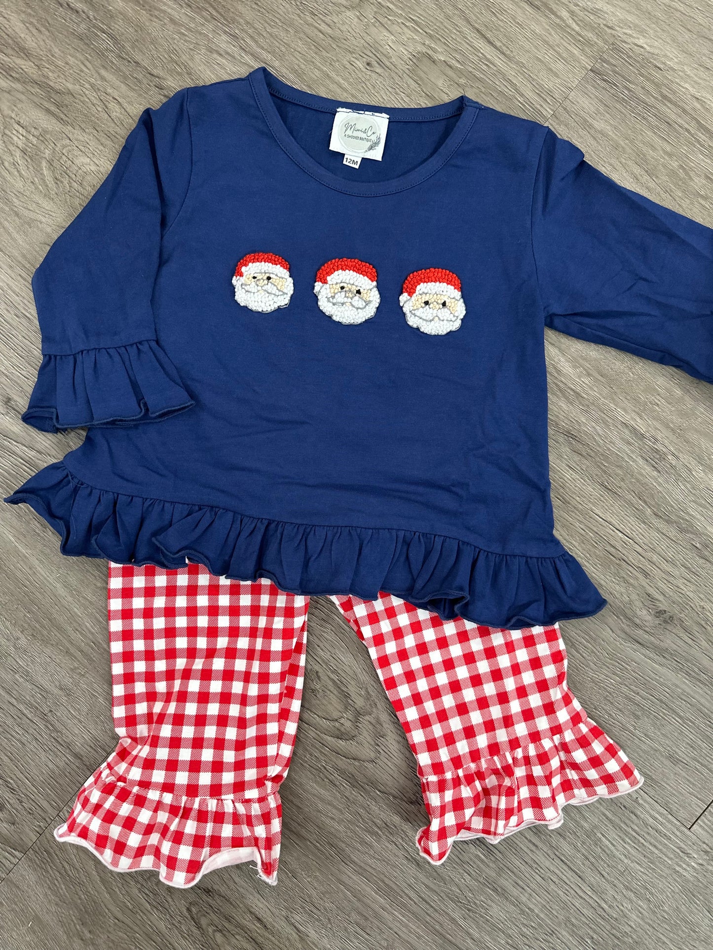 French Knot Santa Girls Set
