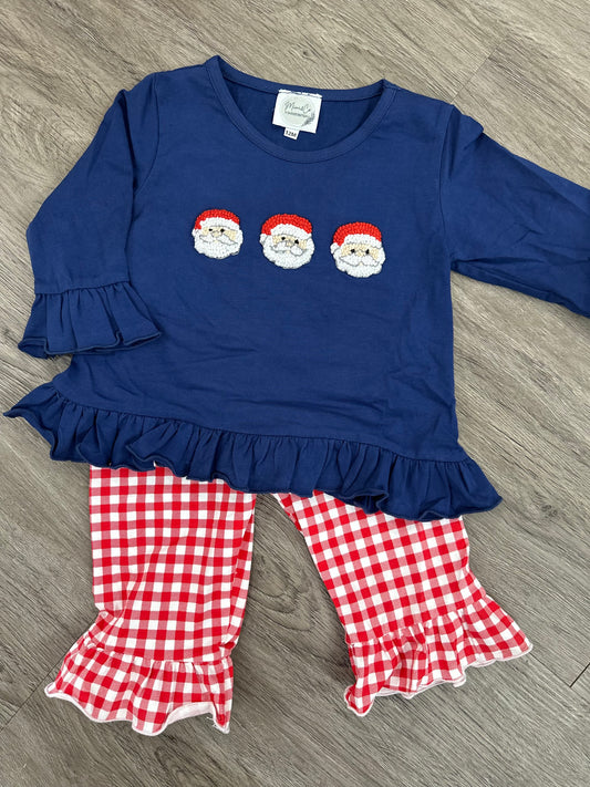 French Knot Santa Girls Set