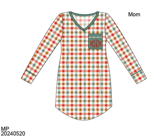 Christmas Gingham Mom Gown